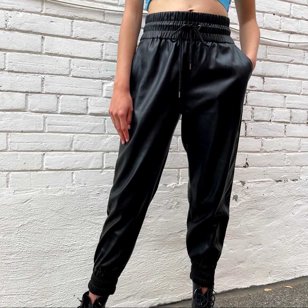 Sacha Faux Leather Joggers